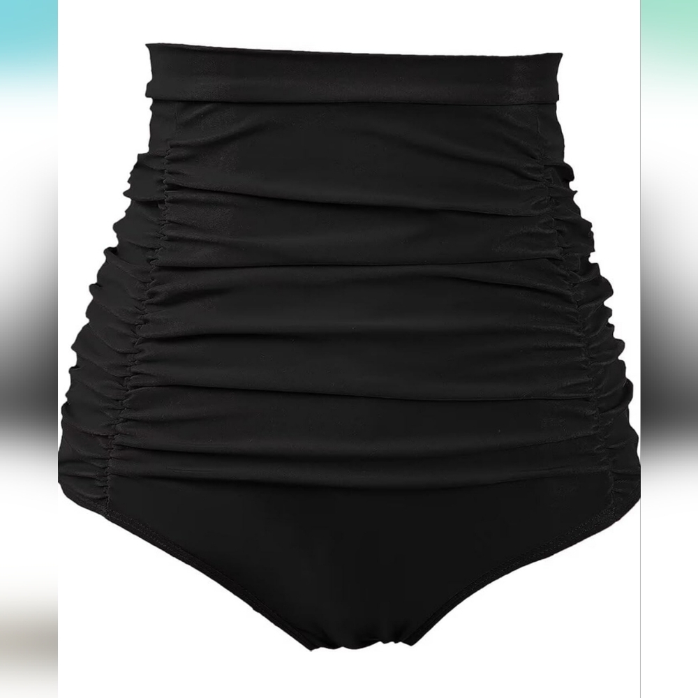 COCOPEAR Ruched High Waisted Bikini/Tankini Bottoms